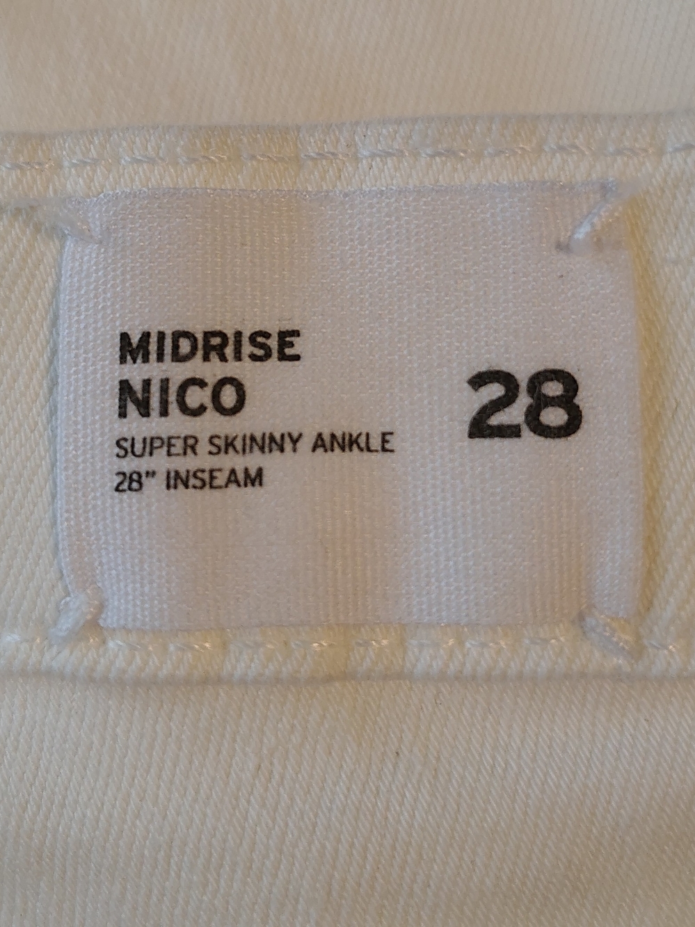 Hudson MidRise Nico White Super Skinny Raw Hem Ankle Women's Jeans Size 28 NWOT - Picture 10 of 11